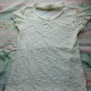Plain White Choker Neck Shirt